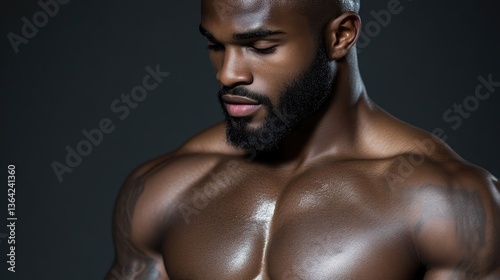 Muscular man with toned chest and shoulders