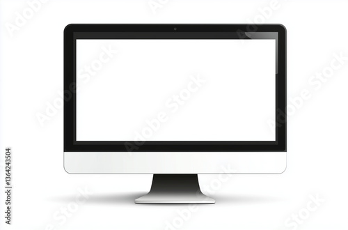 Isolated Computer Display Mockup With a Blank Screen on a Clean White Background photo