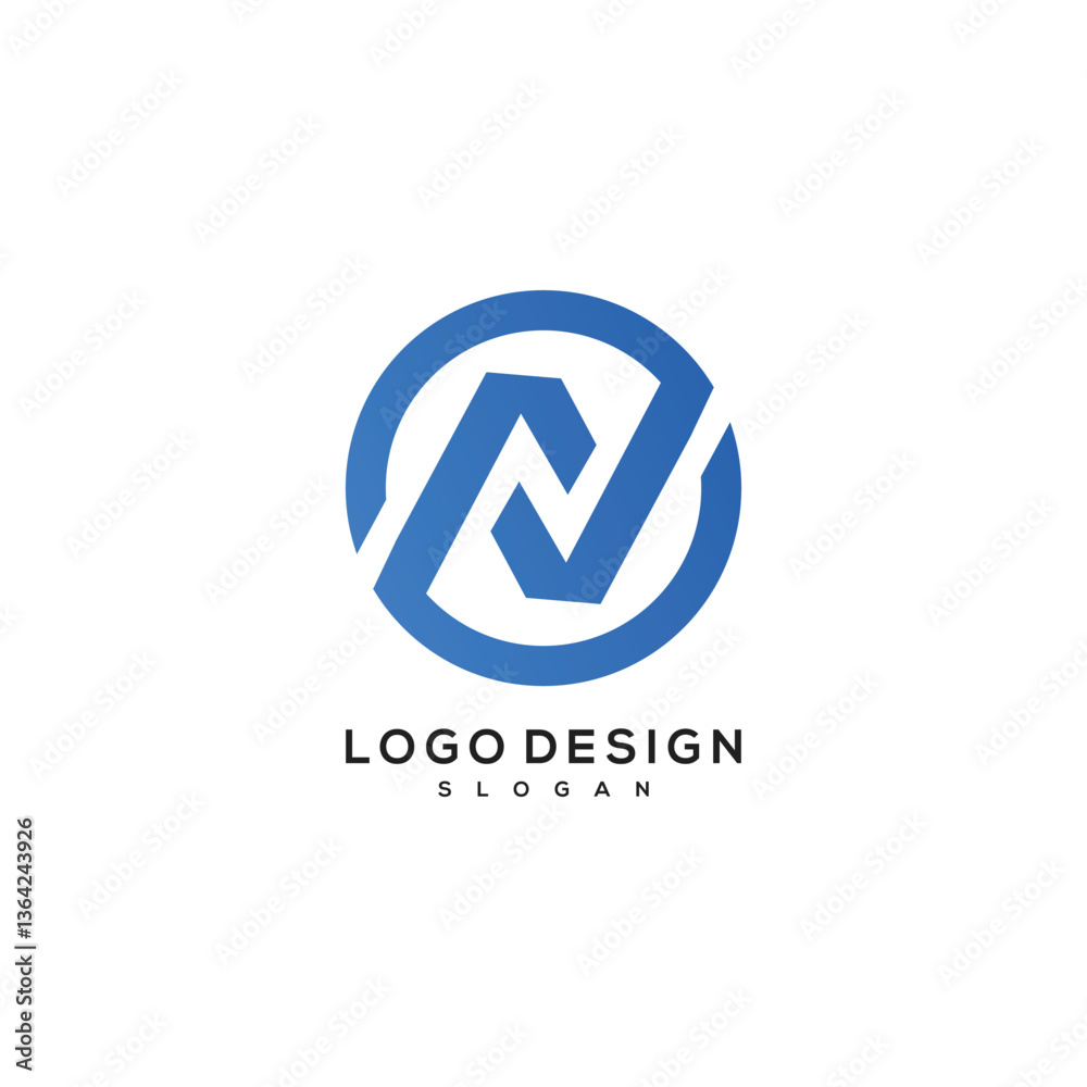 initial letter N logo circle vector designs initial letter N logo circle vector designs