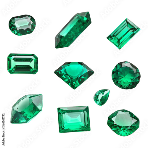 Vibrant Green Emerald Diamonds on Black