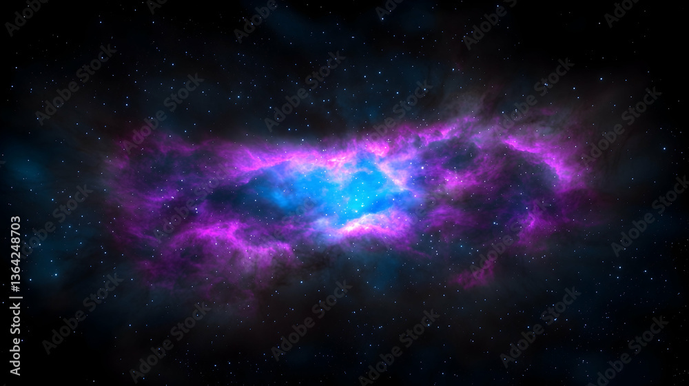Fototapeta premium Cosmic Nebula Purple and blue interstellar cloud. Space background for science, astronomy, or fantasy art