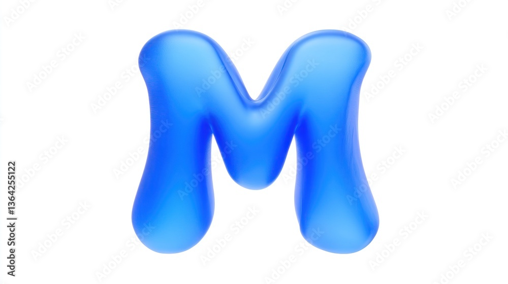 3D Rendered Blue Letter M 3D Rendered Blue Letter M