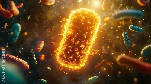 Dynamic microbial action unveiling the science of bacteria in a vibrant environment