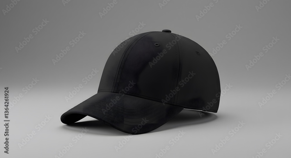 Fototapeta premium Premium Black Cap Mockup - Customizable Template
