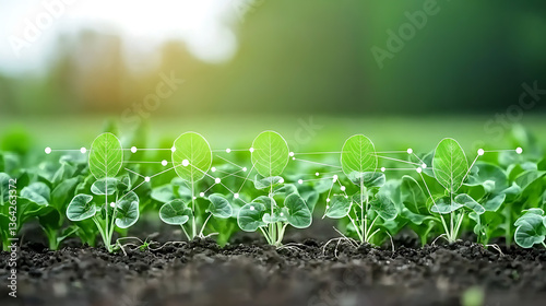 Innovative farming techniques enhance crop growth rural fields agricultural image natural environment close-up view sustainable practices