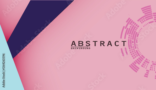 Sophisticated digital design featuring layered geometrical shapes in light rose, navy and turquoise with a pink technology ring on a complementary soft rose backdrop