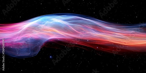 Cosmic Nebula Flow in Space