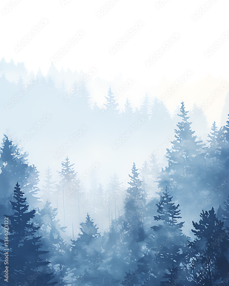 Obraz premium .Illustration of trees, leaves, grass and various botanical elements on a white background.