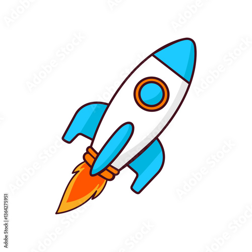 rocket sticker clip art illustration