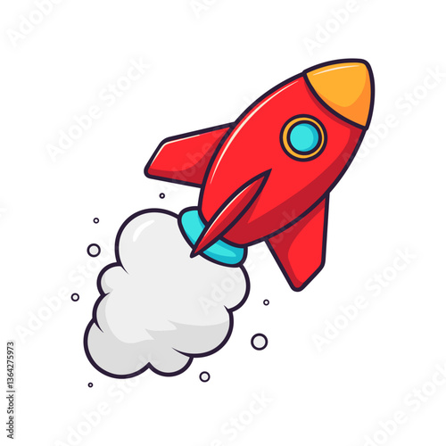 rocket sticker clip art illustration