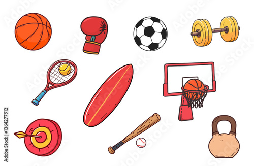 sport icon collection cartoon illustration