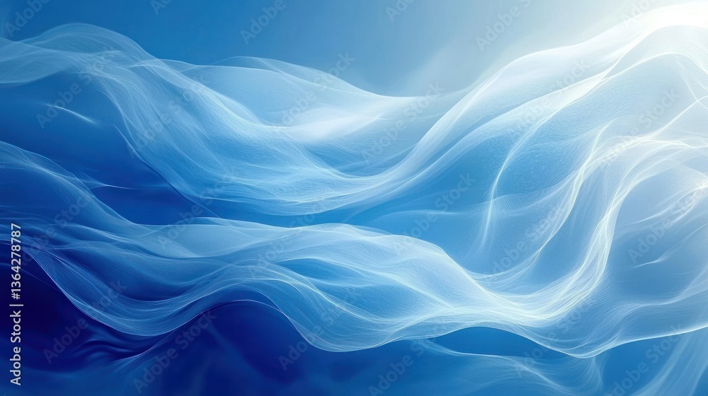 Ethereal, abstract waves flow in shades of blue, light, and white. Elegant Ethereal, abstract waves flow in shades of blue, light, and white. Elegant