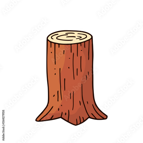 wood tree stump illustration