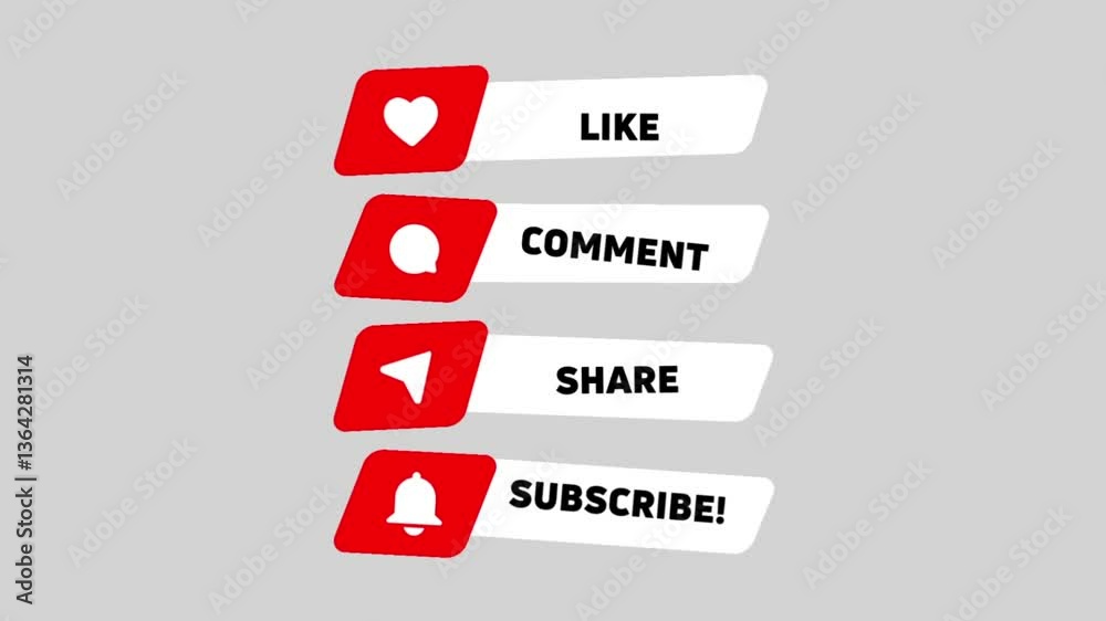 Animated youtube video outro like comment share subscribe call to action subscriber CTA animation