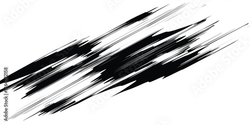 Black brush stroke set isolated on white background. Trendy brush stroke vector for black ink paint, grunge backdrop, dirt banner, watercolor design and dirty texture. Brush stroke vector illustration