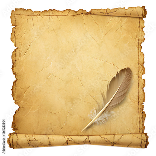 antique textured parchment paper with burnt edges isolated on white background png