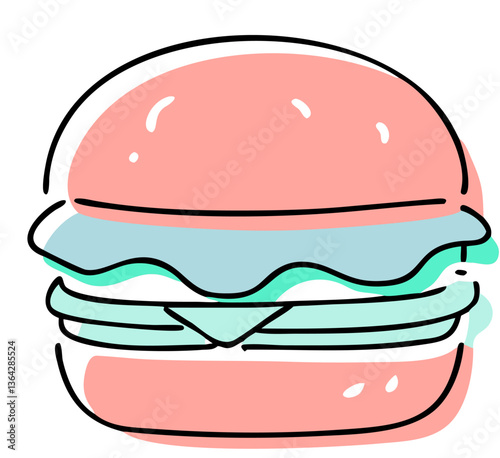 illustration of a hamburger vector