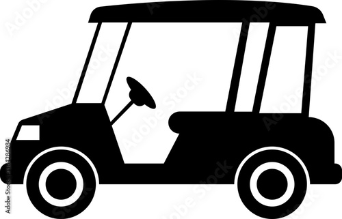 Golf car icon.Sport, vehicle transport. Outline, Car for golfers. Passenger transportation. Golfcar silhouette design vector style in a golf club with a car icon,black golf car icon vector.