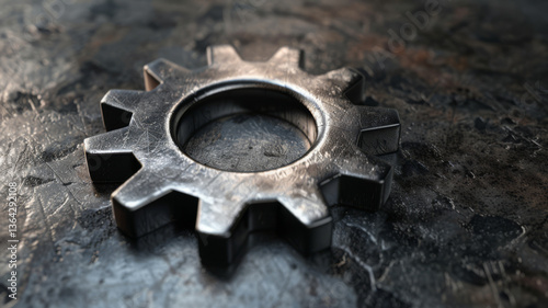 Obraz na płótnie Abstract techno gear background with geometric colorful gear wheels. Space for gear text. Vector gears modern mechanism industrial . Technology gears w salonie