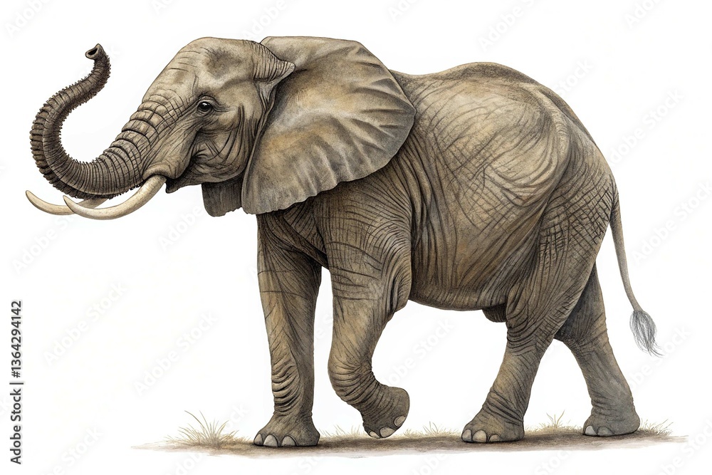 Fototapeta premium African elephant isolated on transparent background