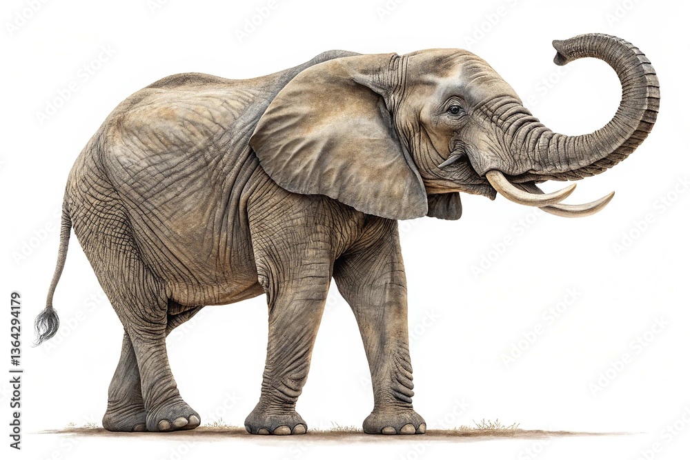 Fototapeta premium African elephant isolated on transparent background