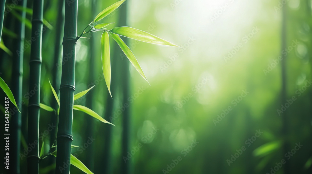 Close-up of bamboo forest, centered composition, natural artistic conception