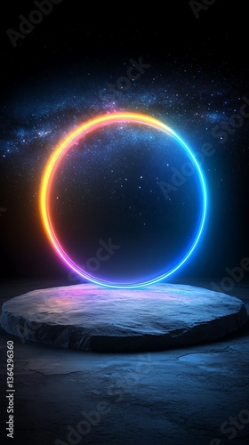 Neon Circle Stage Space