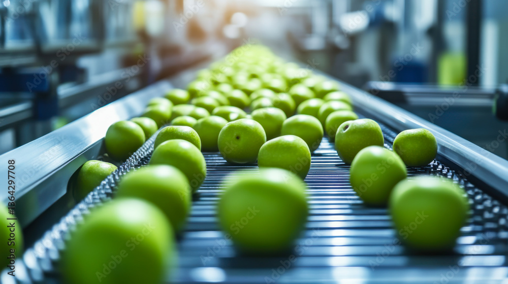 Apples Being Sorted In Fruit Processing And Packaging Plant