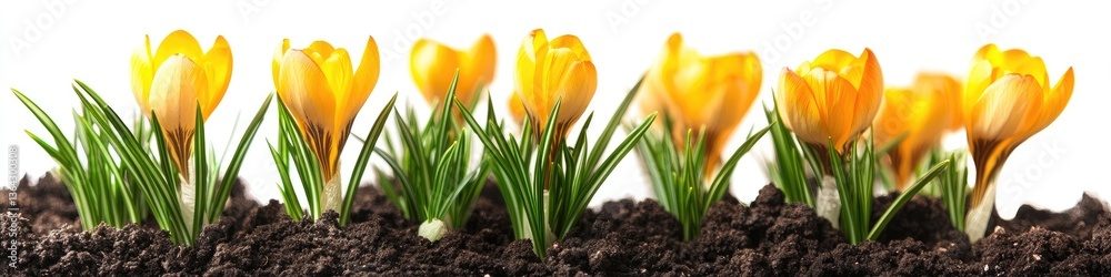 Spring Crocuses Emerging from Soil (1) Spring Crocuses Emerging from Soil (1)