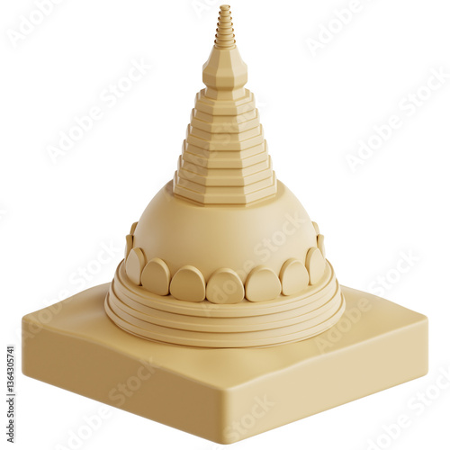Sand Pagoda with Tiered Stupa Shape