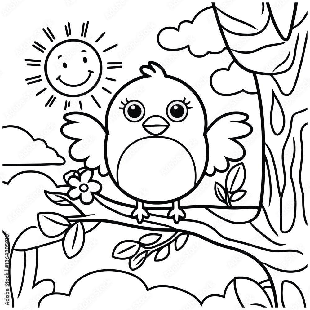 Obraz premium Cute Bird with a Round Belly