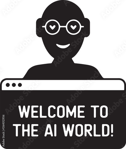 AI assistant silhouette vector design illustration