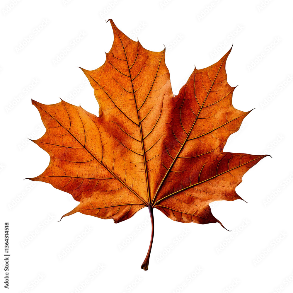 A dried maple leaf with a rustic, curled look A dried maple leaf with a rustic, curled look