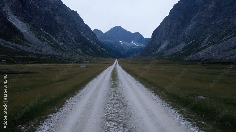 Fototapeta premium Mountain road leading into a valley