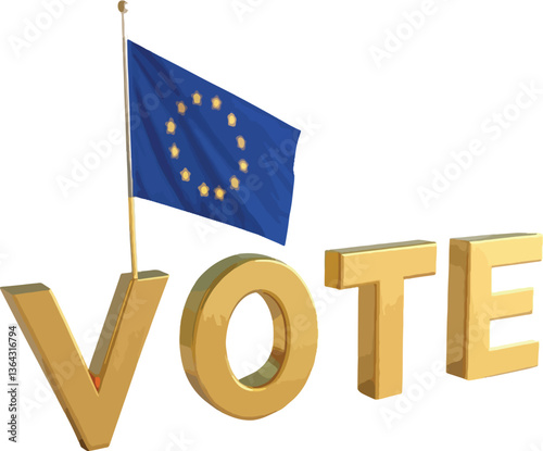 European Union Election Vote 3D