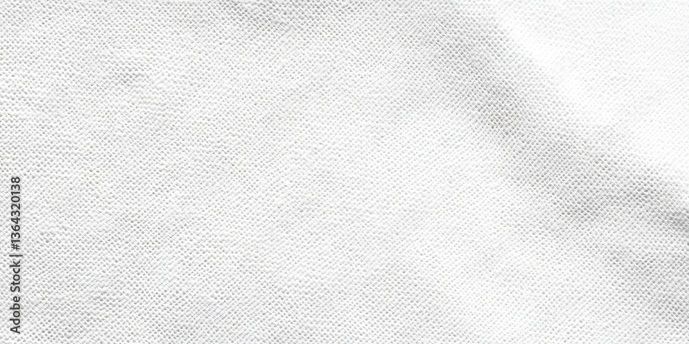 Obraz premium Textured Fabric: A close-up perspective showcasing the detailed texture of a white fabric, highlighting the subtle weaves and folds that add depth and tactile interest. 