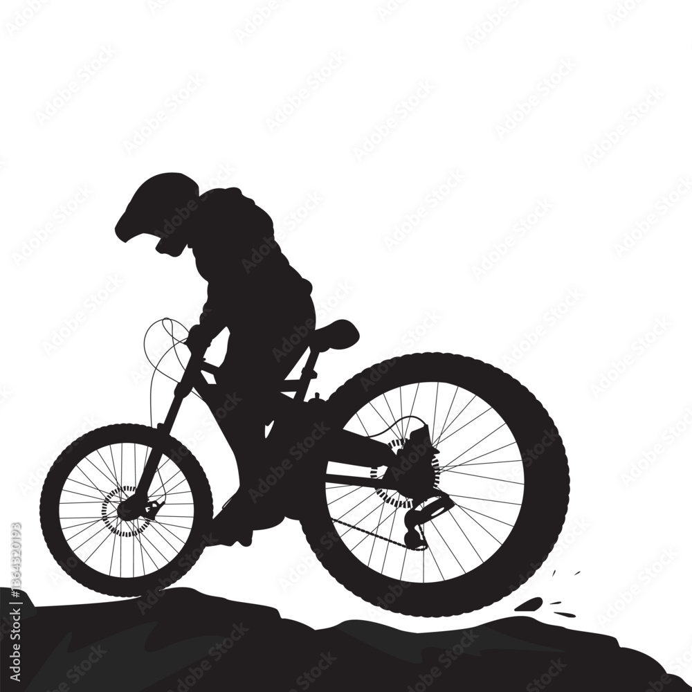 Fototapeta premium mountain biker silhouette