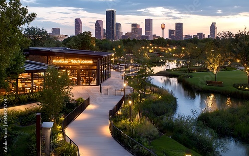 Houston Park Restaurant Dusk