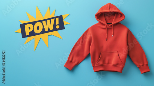 Red Hoodie and "Pow!" Graph...