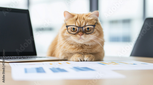 Smart Cat at Work: A ginger...