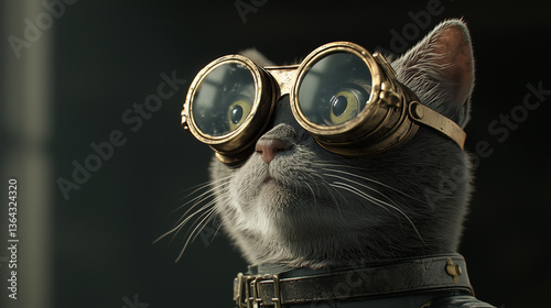 Curious Gaze: A gray cat ad...