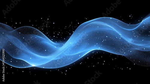 푸른빛이 감도는 에너제틱한 파동과 빛의 흐름, AI 생성