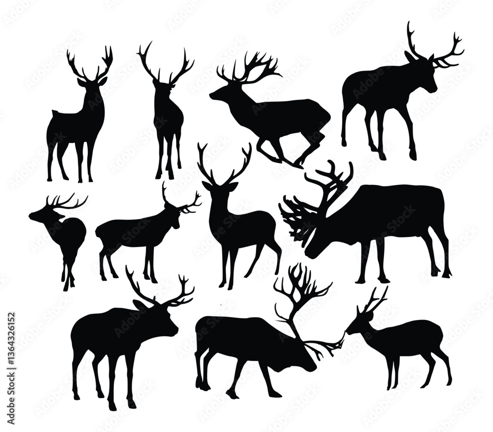 Fototapeta premium male deer silhouette