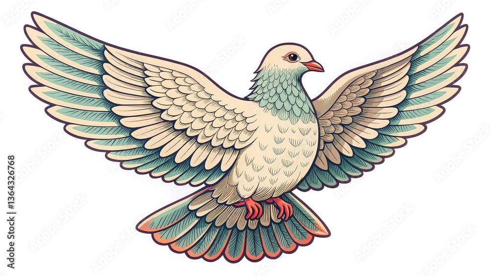 Obraz premium white dove flying