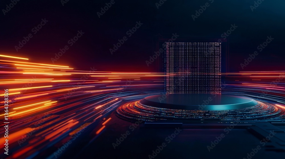 Futuristic AI Data Stream Abstract Technology Background