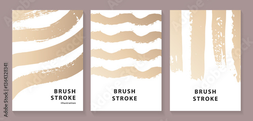 ブラシストロークの背景イラストセット金_10