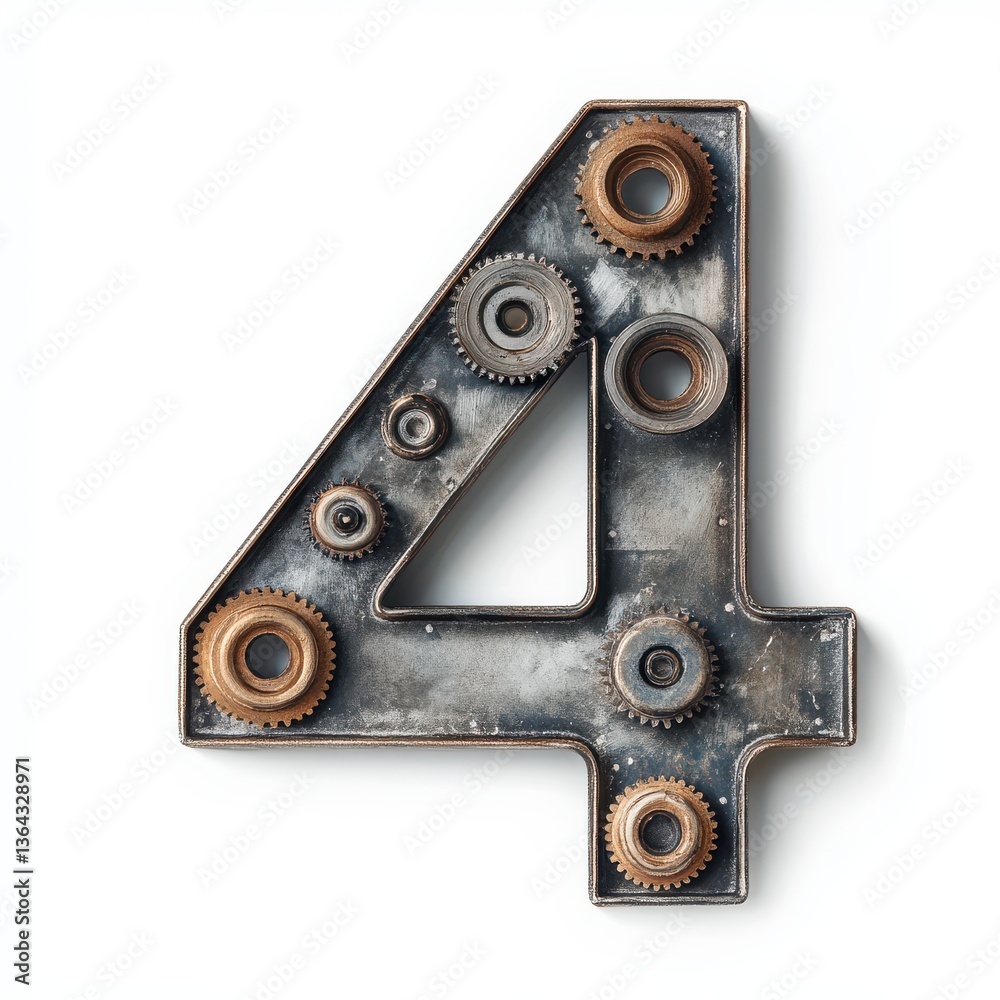 Engineering-themed number 4 Engineering-themed number 4
