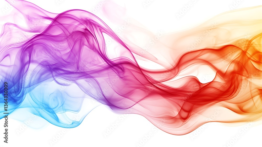 Obraz premium 컬러풀한 연기가 유려하게 퍼지는 장면, AI 생성