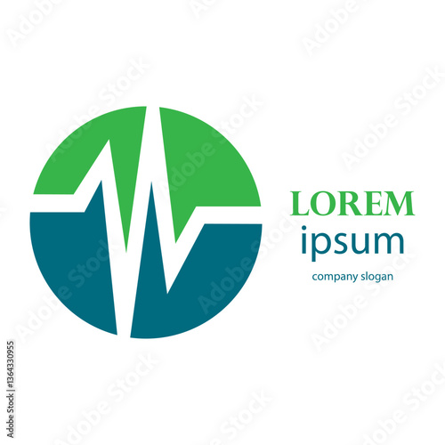 heartbeat health line logo design