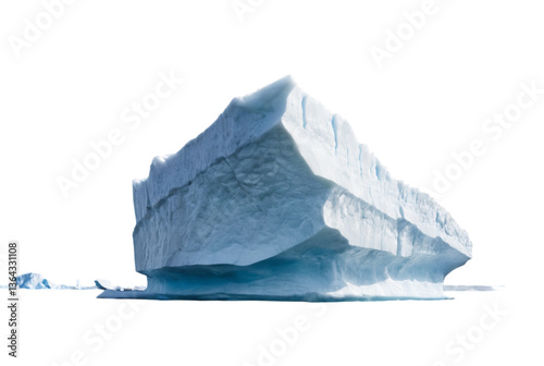 Large chunk of iceberg floating on a tree slowly drifting away